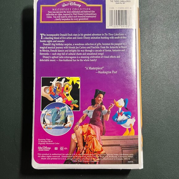 Vintage Walt Disney VHS – The Three Caballeros – #091 – Classic Animation - Picture 2 of 6